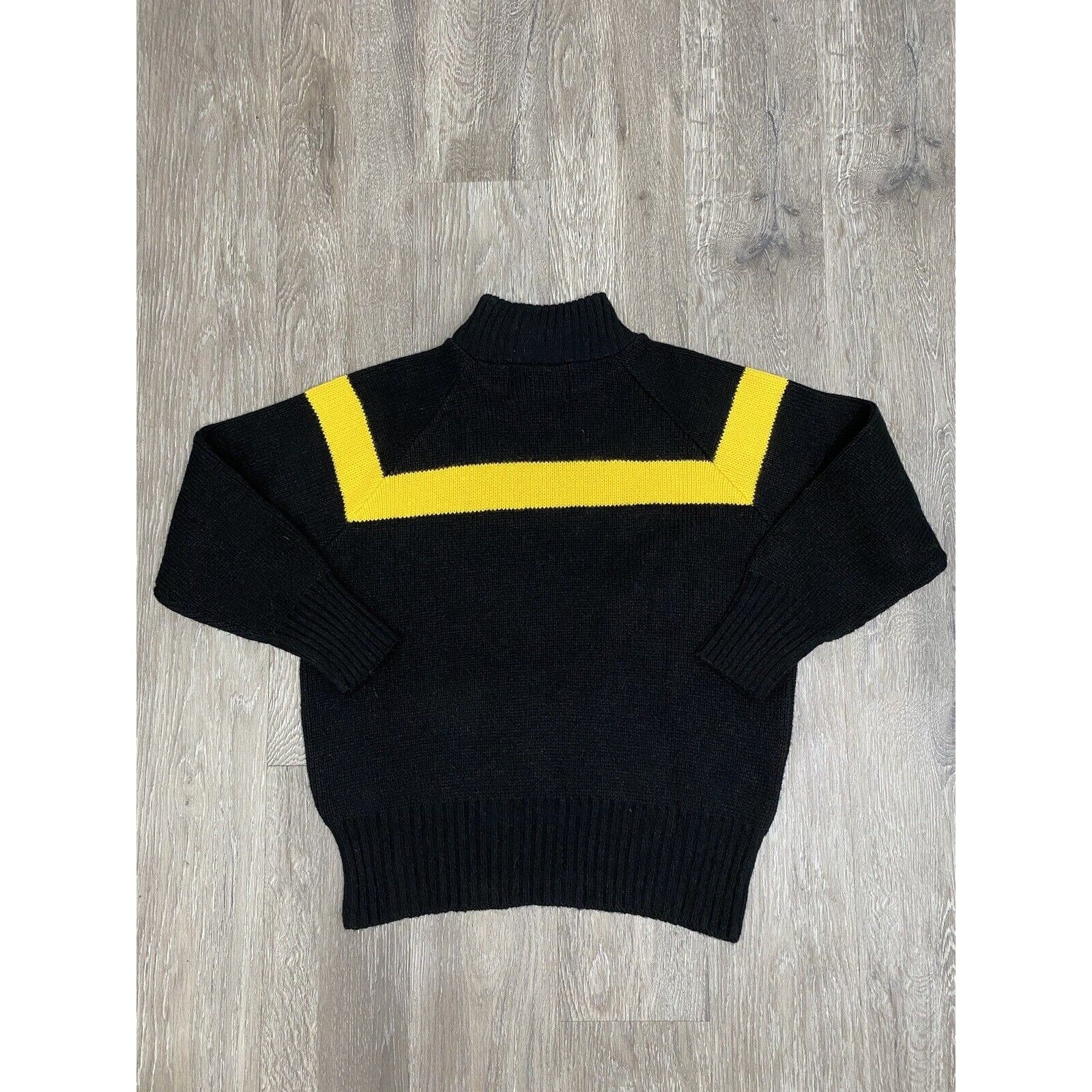 Vintage John Deere Sweater Acrylic Knit Stripe 80s Medium Mock Neck by John Deere - Image 2