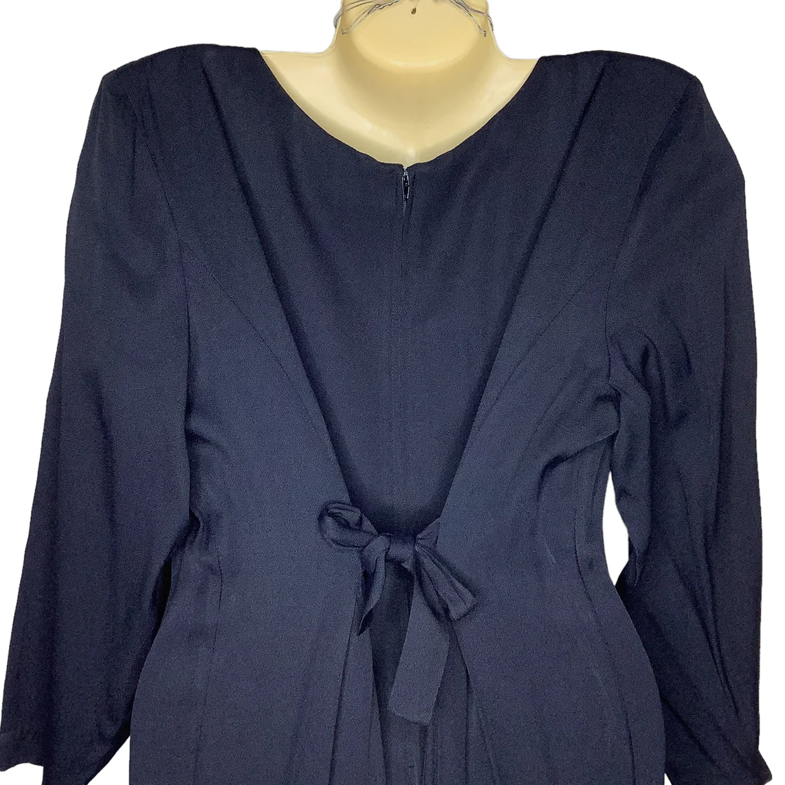 Vintage Jumpsuit Large Wide Leg Palazzo Pleated Floral Trim Tie Waist 80s 90s - Image 5