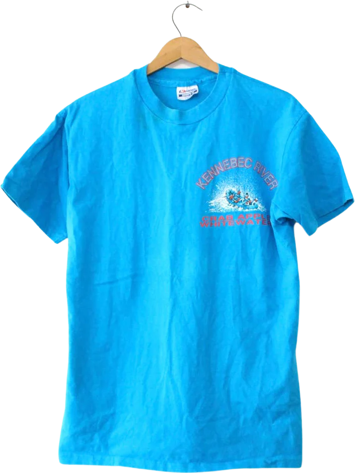 Vintage Kennebec River White Water Rafting Maine T-Shirt Large by Hanes
