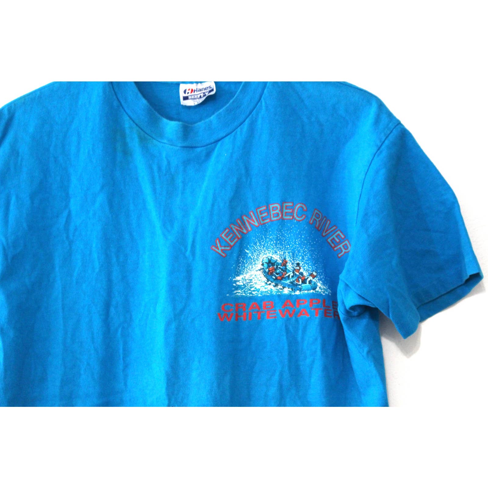 Vintage Kennebec River White Water Rafting Maine T-Shirt Large by Hanes - Image 3