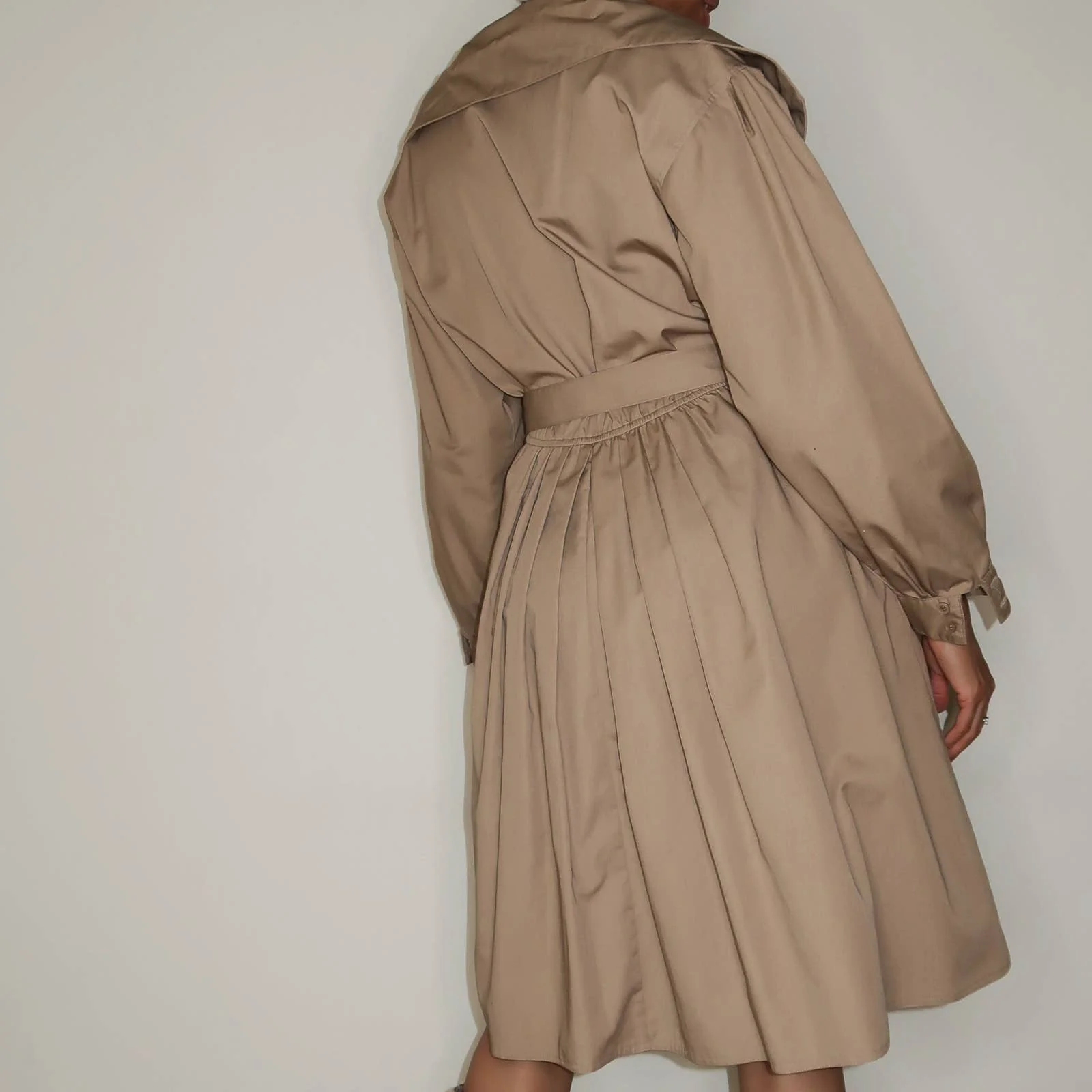 Vintage Khaki Long-Sleeved Tent Dress by Sunshine Alley - Image 3