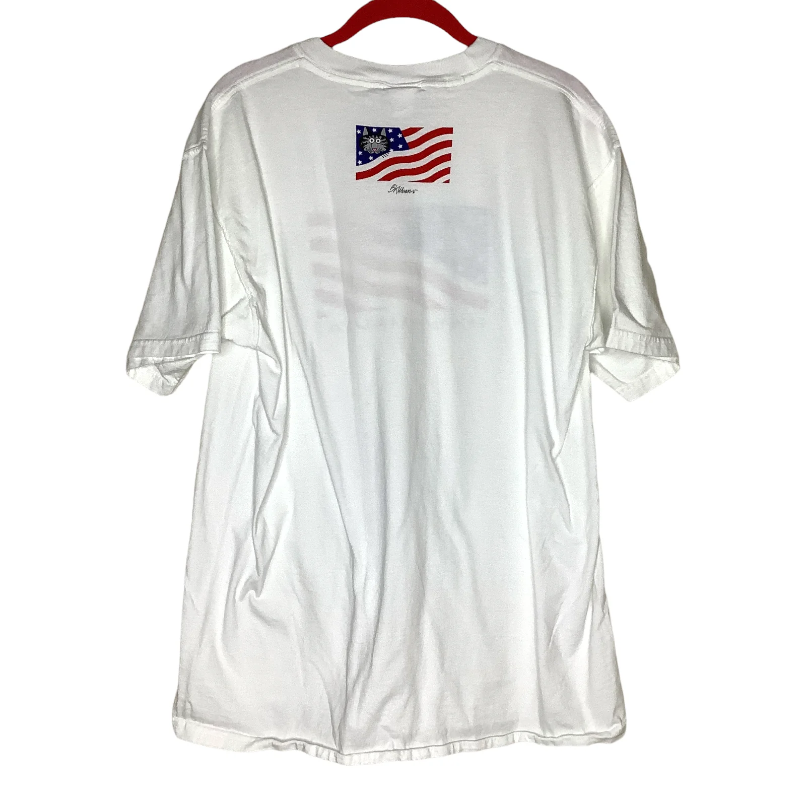 Vintage Kliban Cat Shirt Large 90s 00s Hawaii Usa American Flag Graphic Tee Crew by Kliban - Image 4