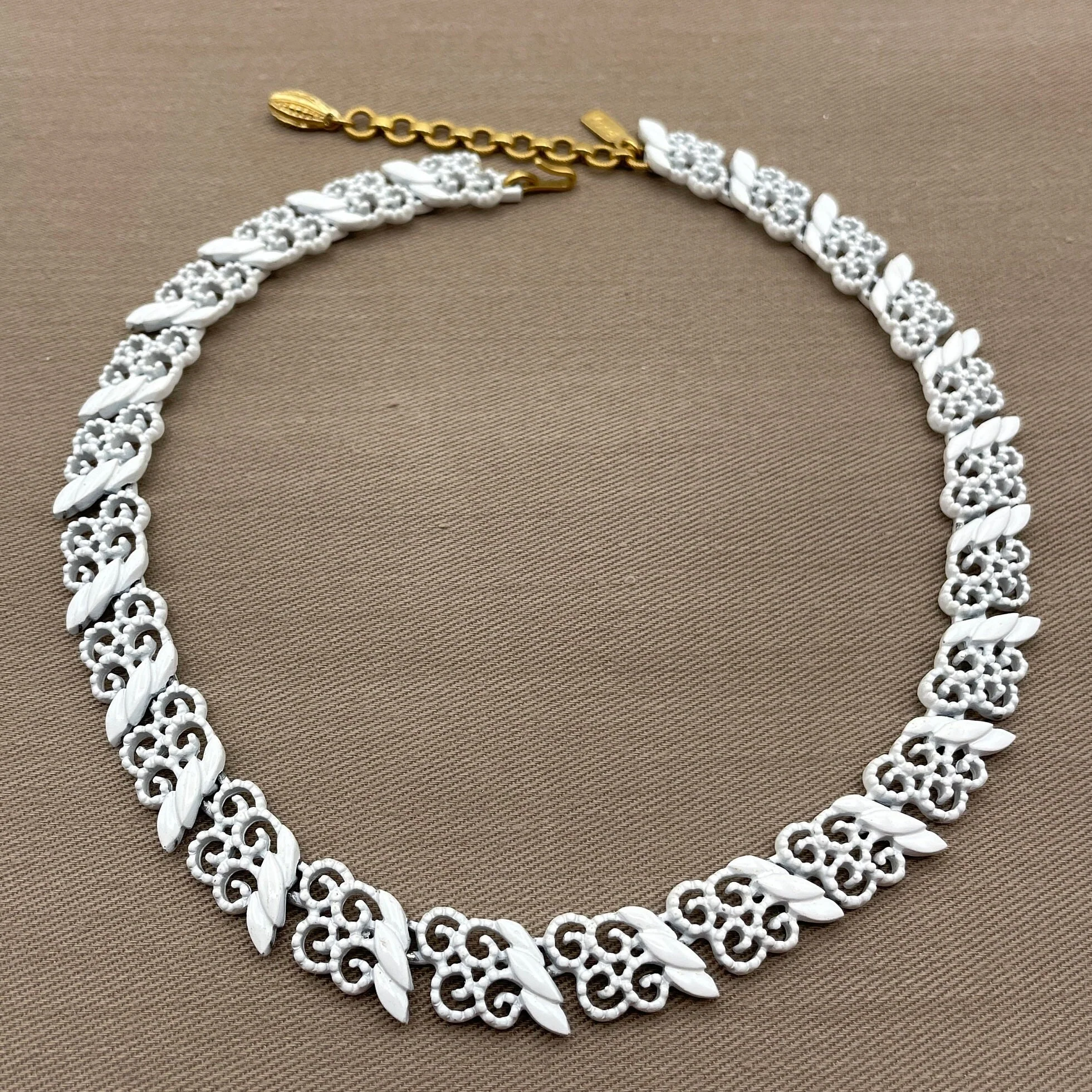 Vintage Lace Filigree Statement Choker Necklace by Monet - Image 2