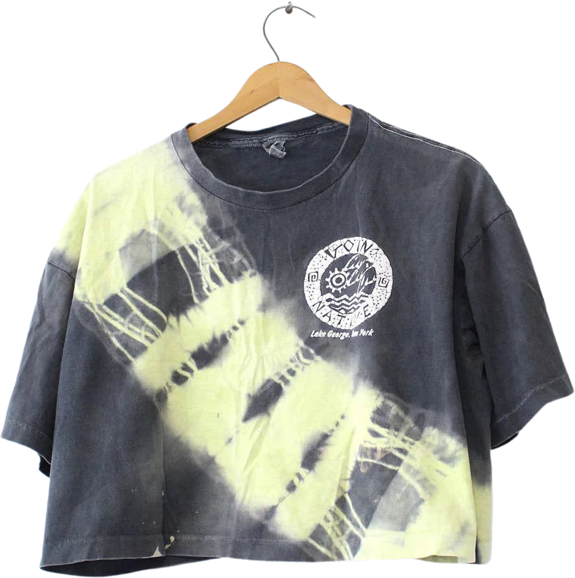 Vintage Lake George New York Crop Top T-Shirt Large