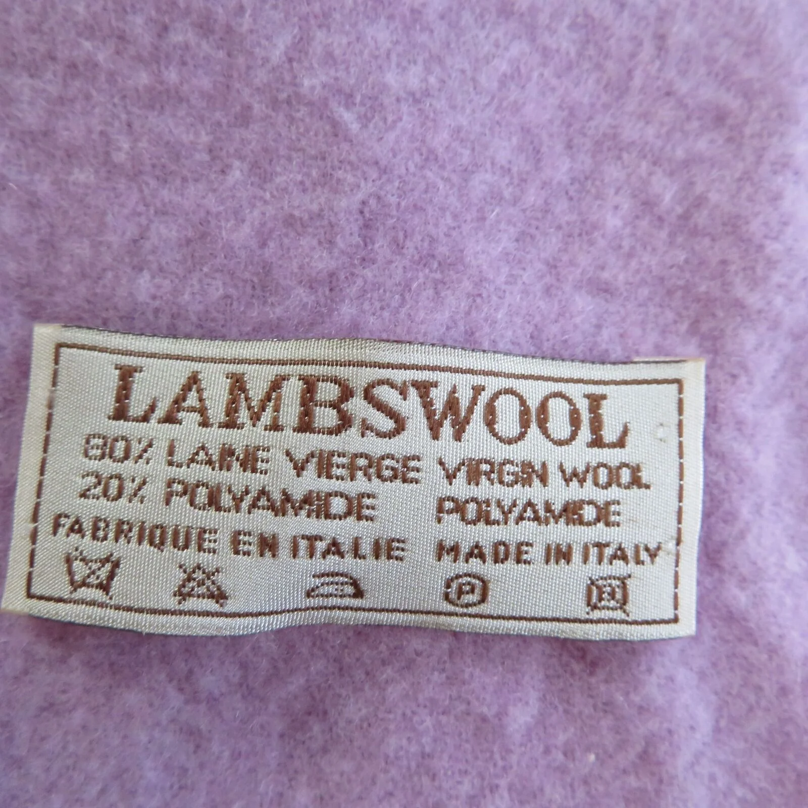 Vintage Lambswool Scarf Lavender Fringe Made In Italy 48 X 10 - Image 6