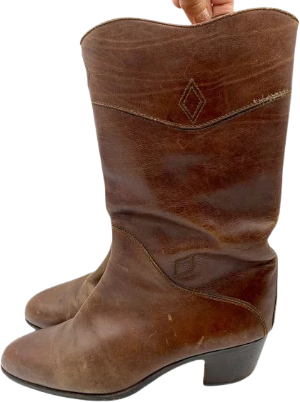 Vintage Leather Boots 8. 5 D Handmade Italy Western by Susan Bennis Warren Edwards