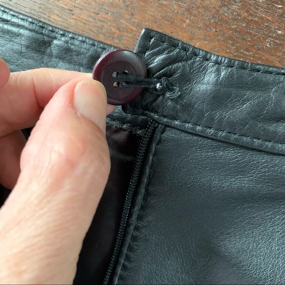 Vintage Leather Skirt Black Bp Brass Plum Small Short Pencil by Nordstrom - Image 7