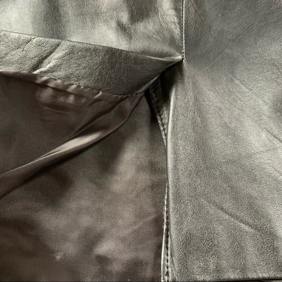 Vintage Leather Skirt Black Bp Brass Plum Small Short Pencil by Nordstrom - Image 8