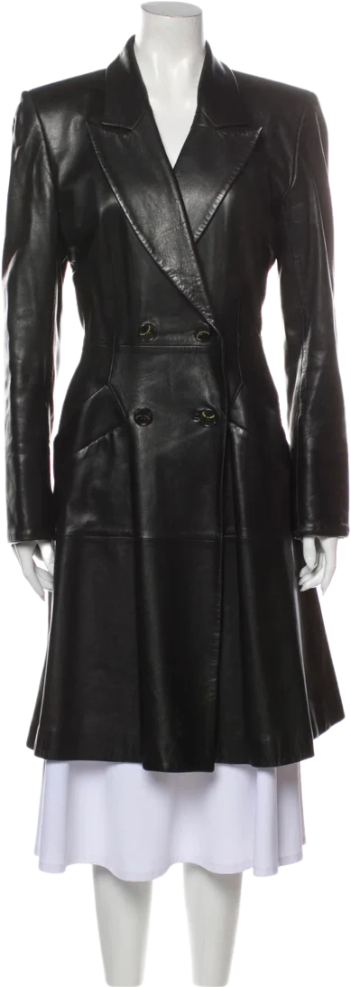 Vintage Leather Trench By Yves Saint Laurent