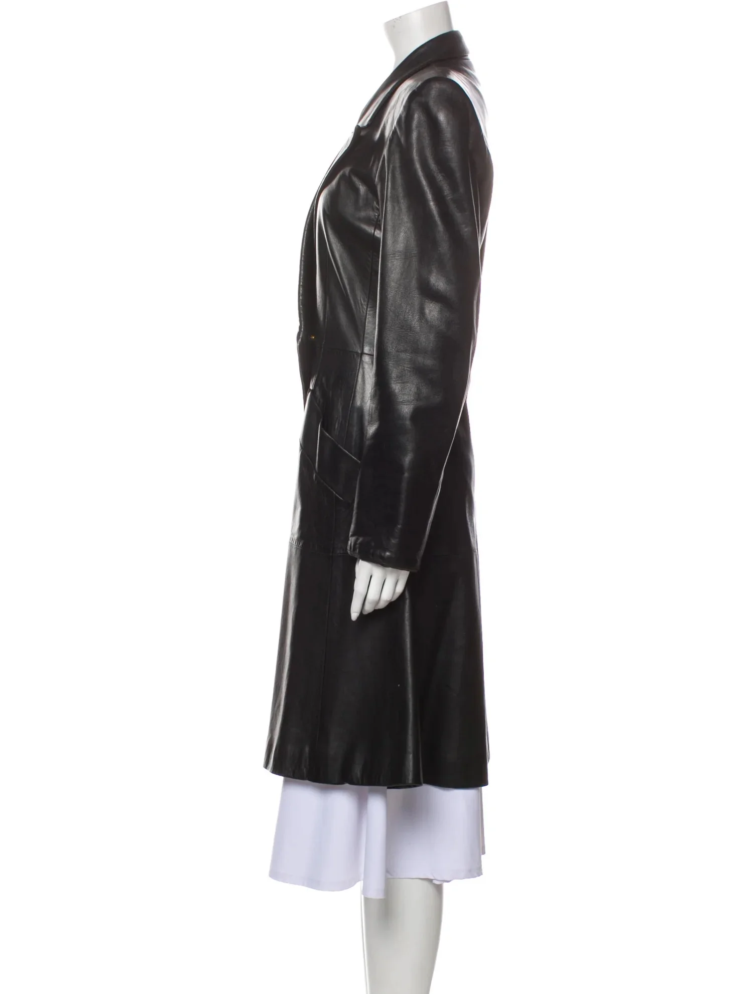 Vintage Leather Trench By Yves Saint Laurent - Image 6