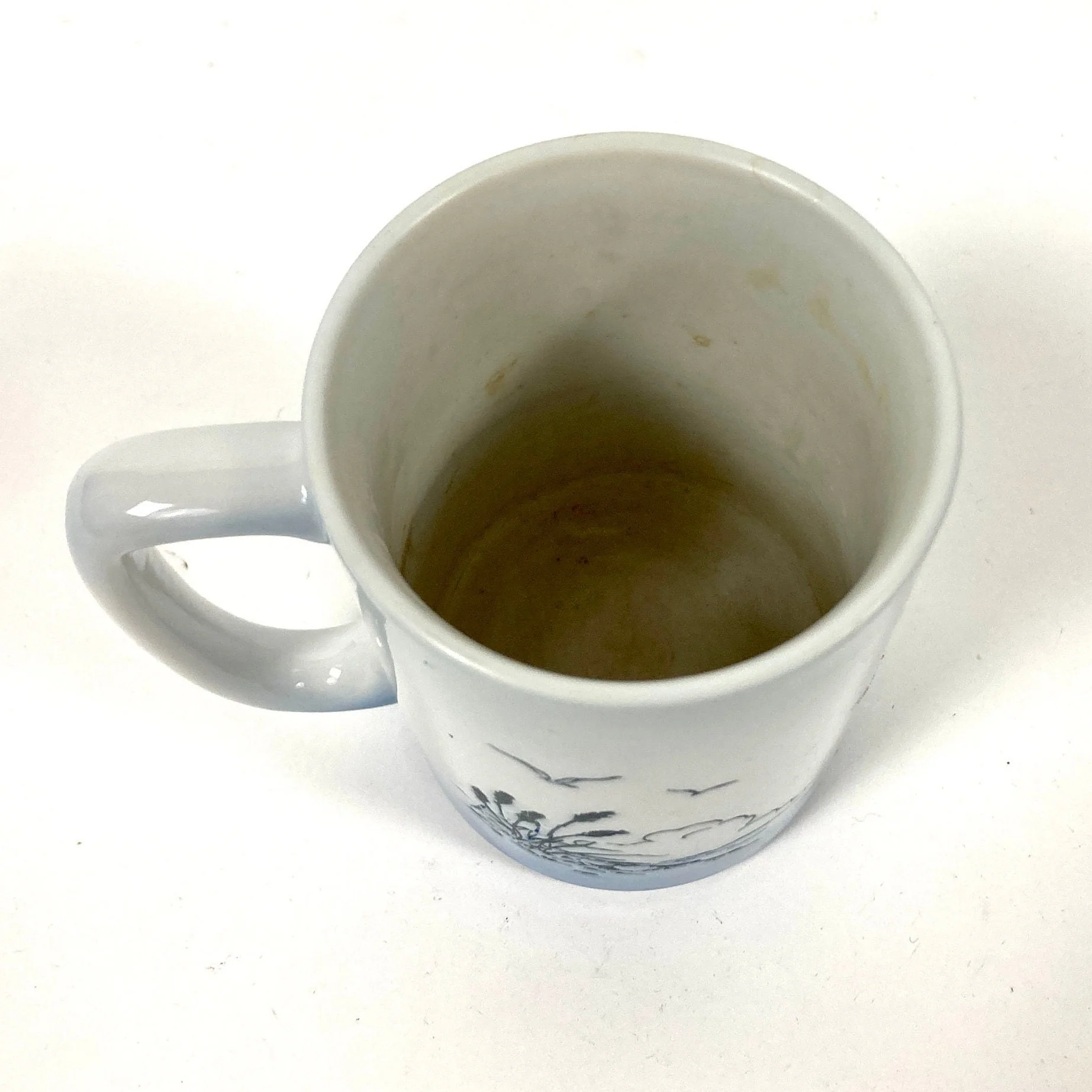Vintage Lighthouse Mug Blue Embellished Ocean Seagull Cup Mcm Ceramic Catch All Coffee Mug - Image 4