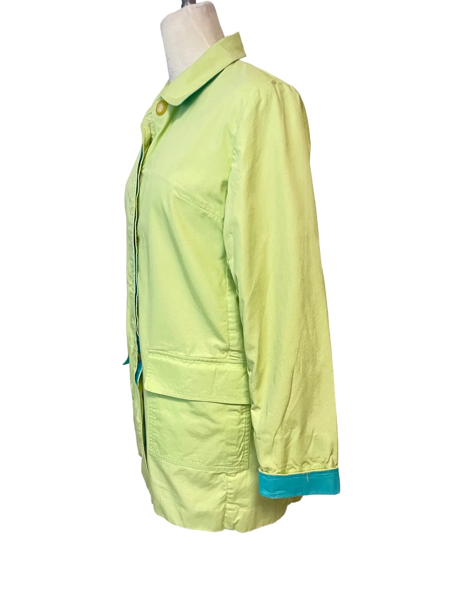 Vintage Lilly Pulitzer Lime Trench Coat by Lilly Pulitzer - Image 2