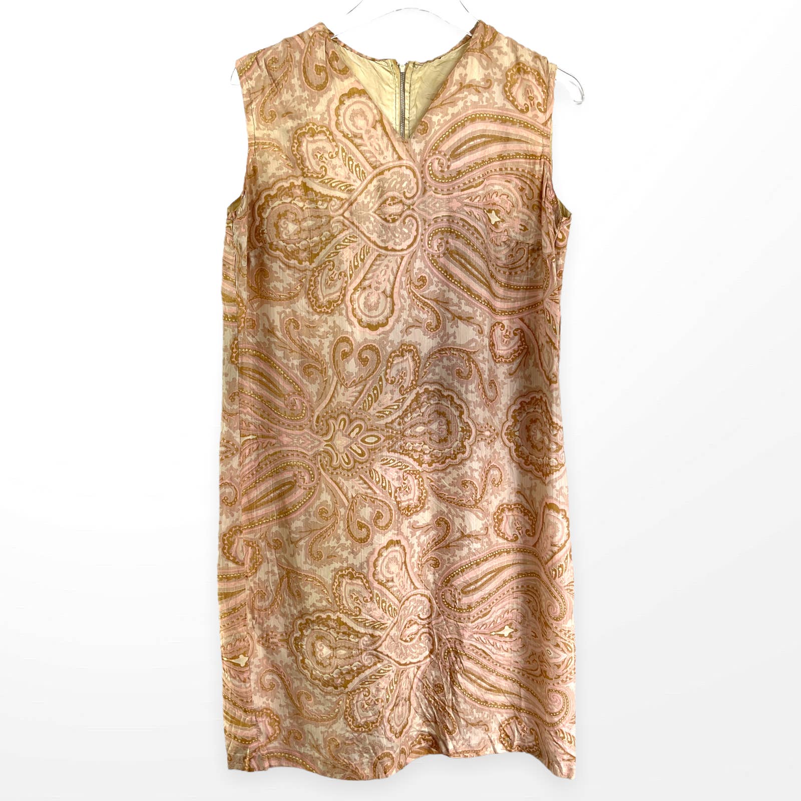 Vintage Lined Floral Paisley Sleeveless Mini Dress - Image 12