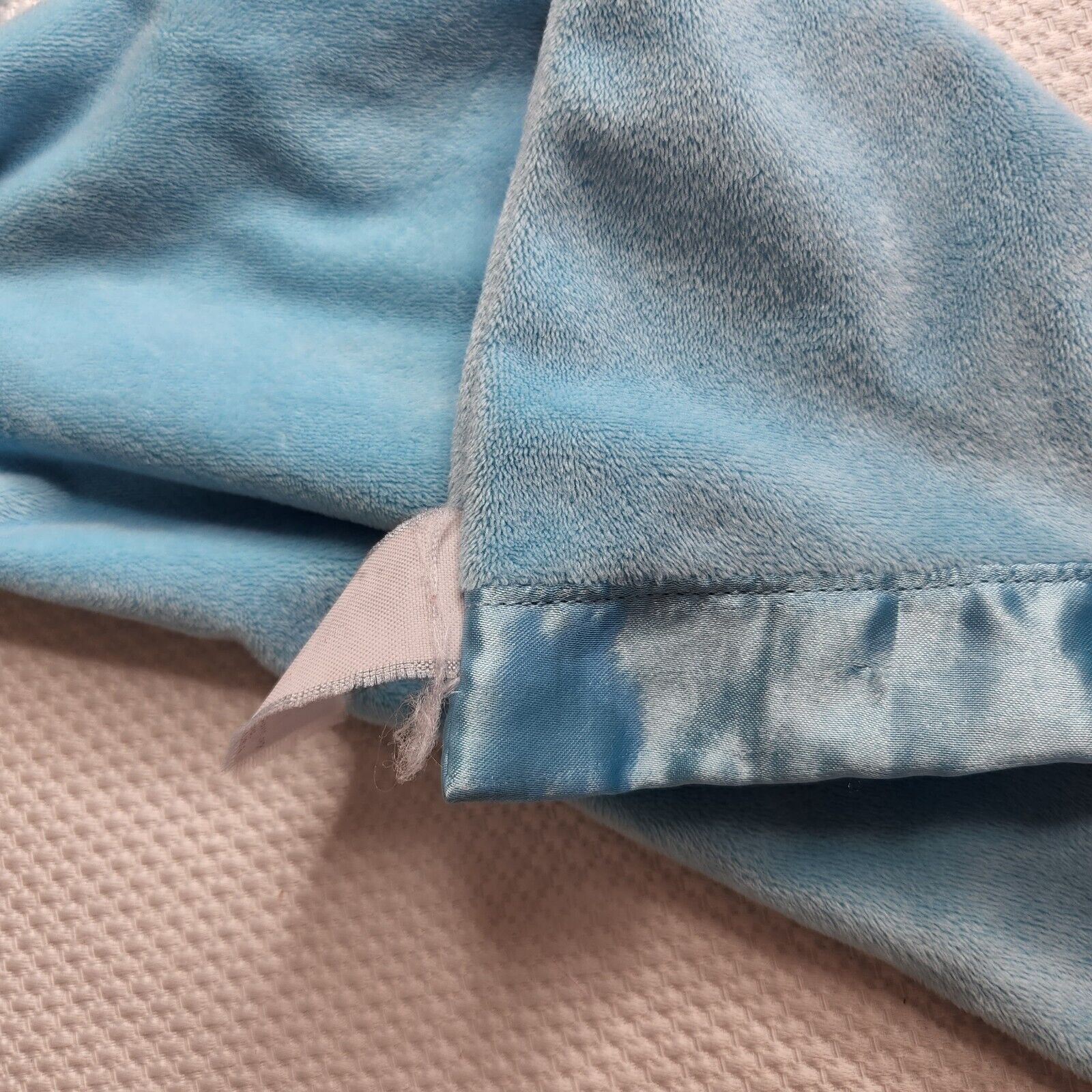 Vintage Lisa Simpson Blue Baby Lovie Security Blanket Satin Edge by Universal Studios - Image 3