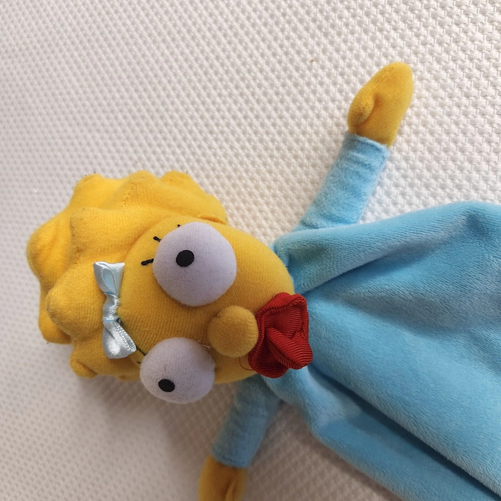Vintage Lisa Simpson Blue Baby Lovie Security Blanket Satin Edge by Universal Studios - Image 4