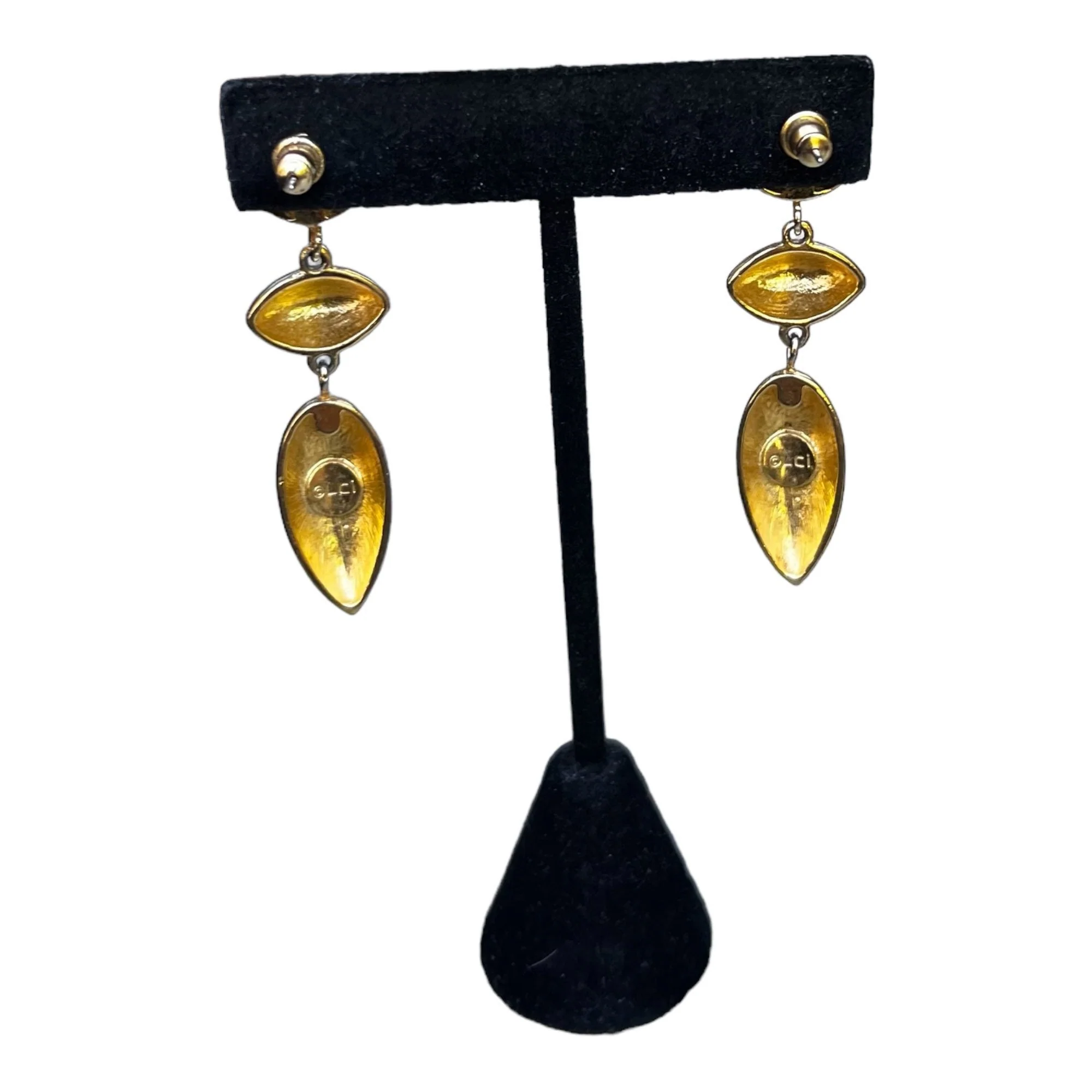 Vintage Liz Claiborne Necklace Earrings Set 1980 90s Gold Silver Mixed Metal Lariat Drop by Liz Claiborne - Image 5