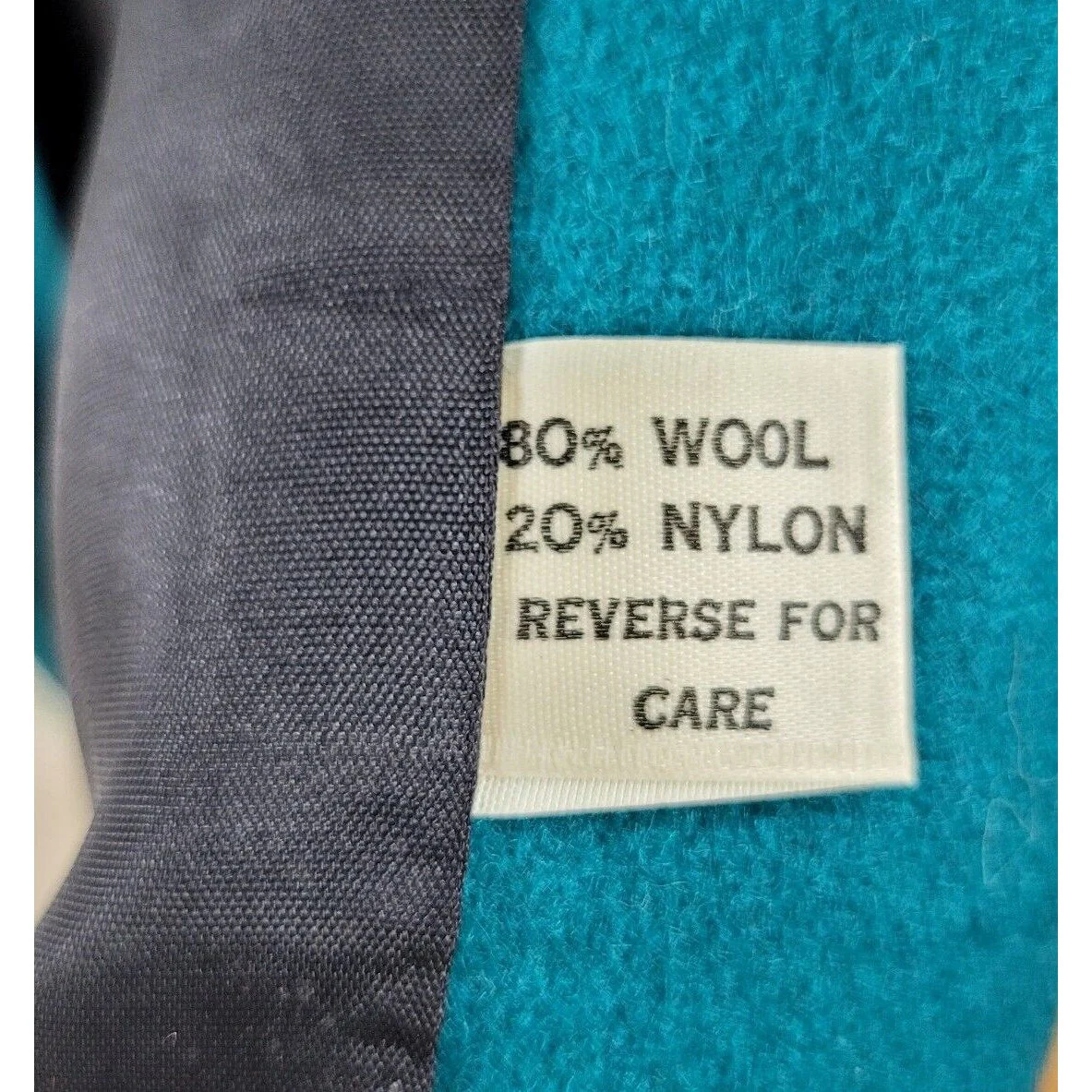 Vintage Long Coat Size 6/8 Wool Trench Coat Winter Duster Teal Double Breasted - Image 10