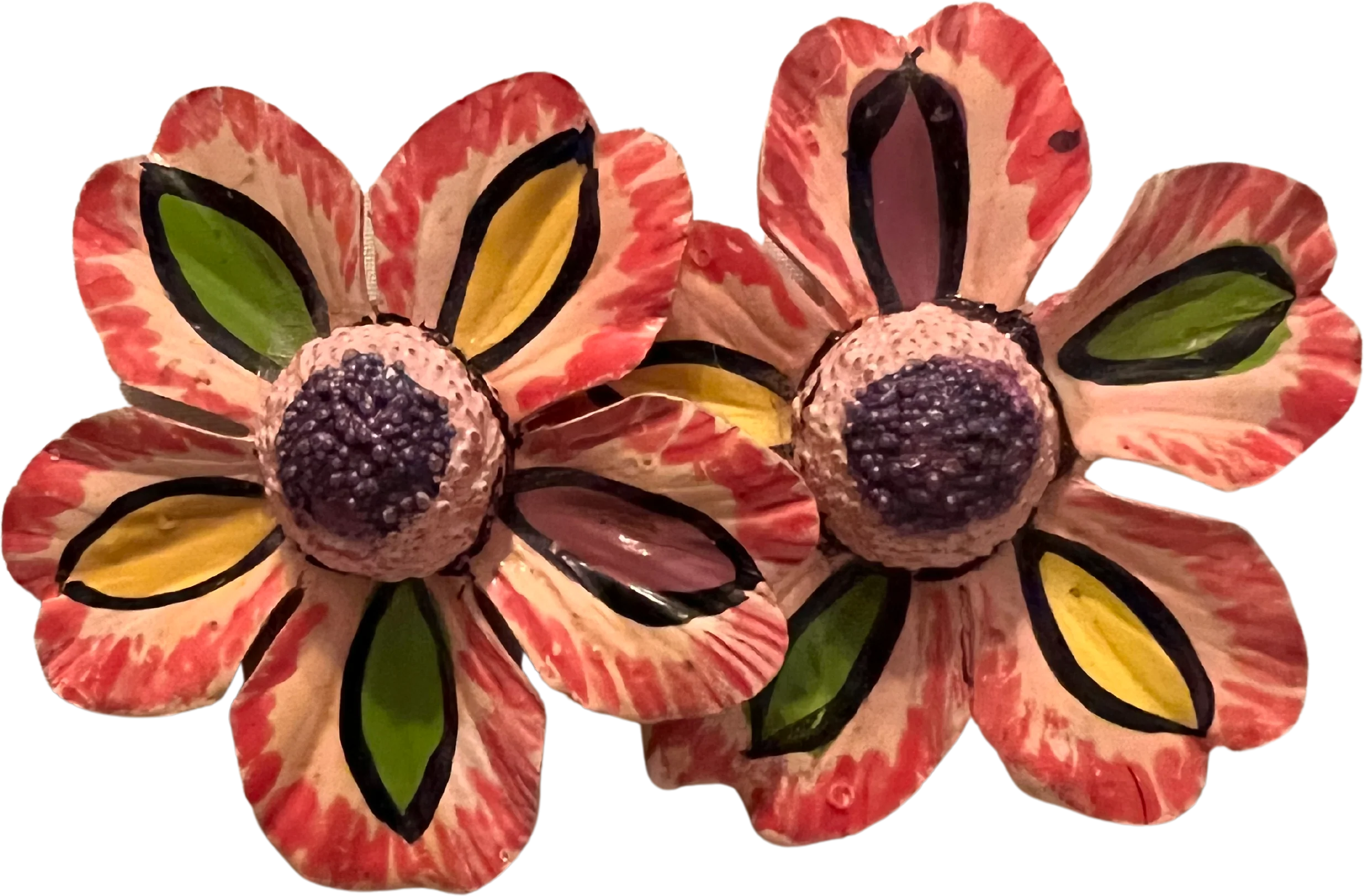 Vintage Mache Floral Earrings