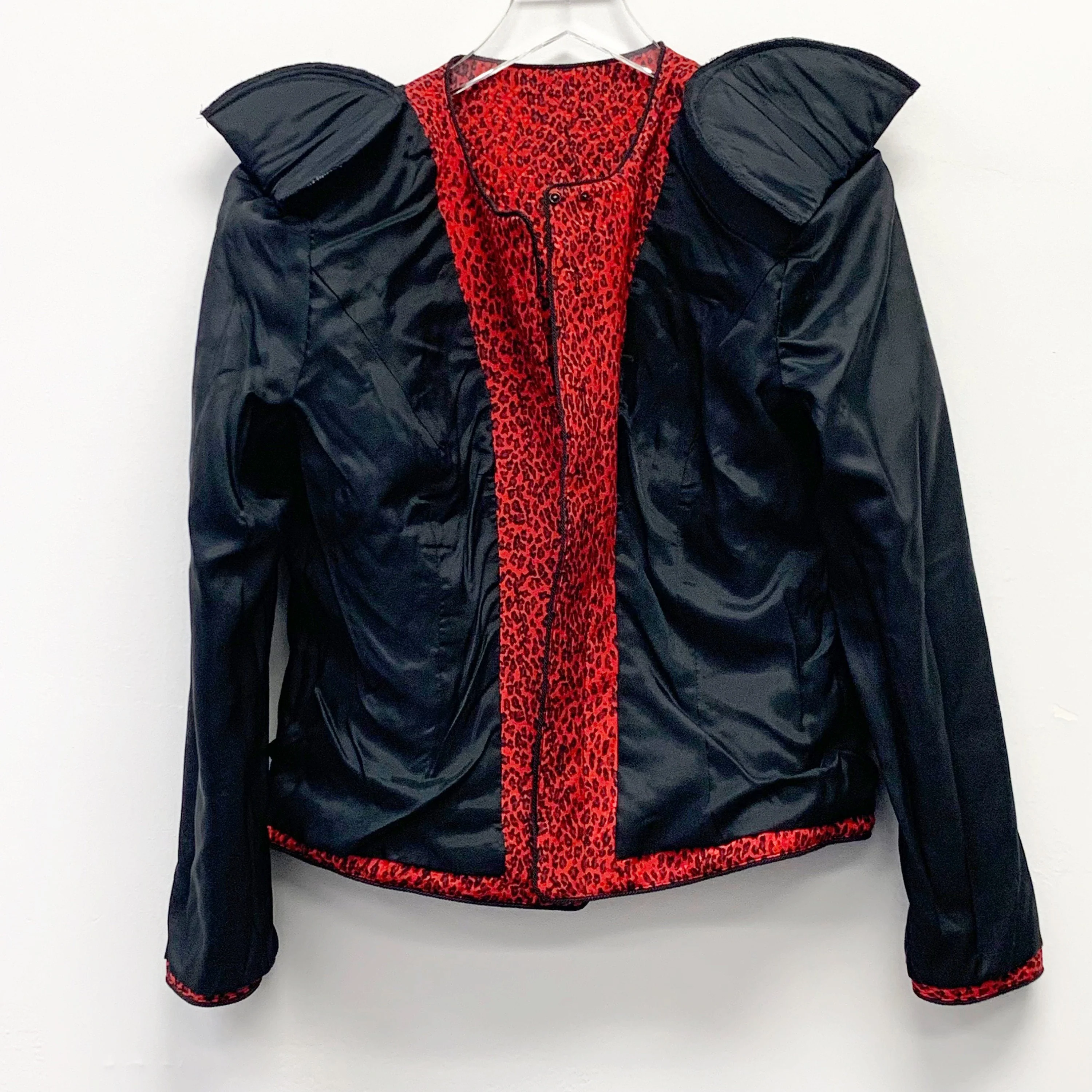 Vintage Maggy London Quilted 100% Genuine Silk Leopard Print Collarless Blazer by Maggy London - Image 9
