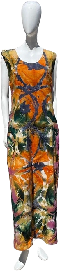 Vintage Maizann's Batik Art To Wear Summer Sleeveless Maxi Dress Size Large by Maizann's
