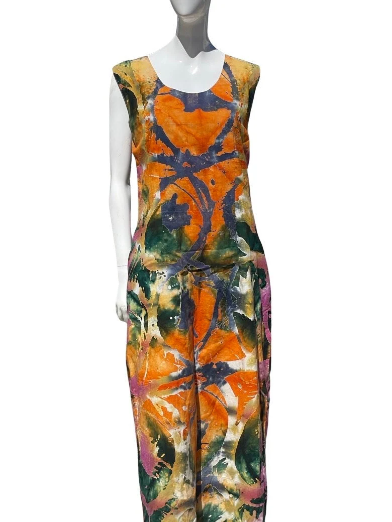 Vintage Maizann's Batik Art To Wear Summer Sleeveless Maxi Dress Size Large by Maizann's - Image 2