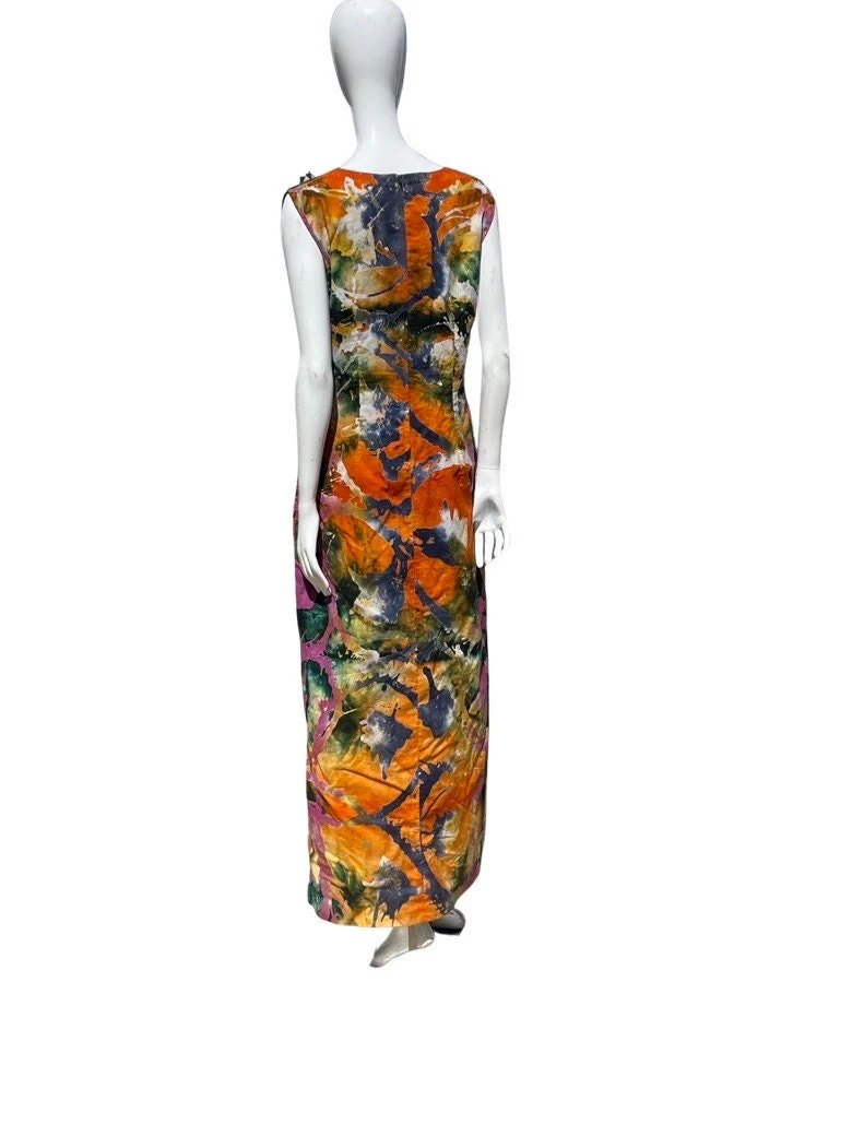 Vintage Maizann's Batik Art To Wear Summer Sleeveless Maxi Dress Size Large by Maizann's - Image 6