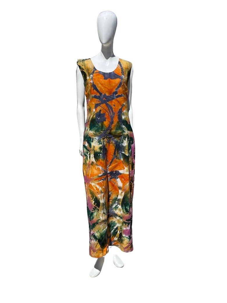 Vintage Maizann's Batik Art To Wear Summer Sleeveless Maxi Dress Size Large by Maizann's - Image 8