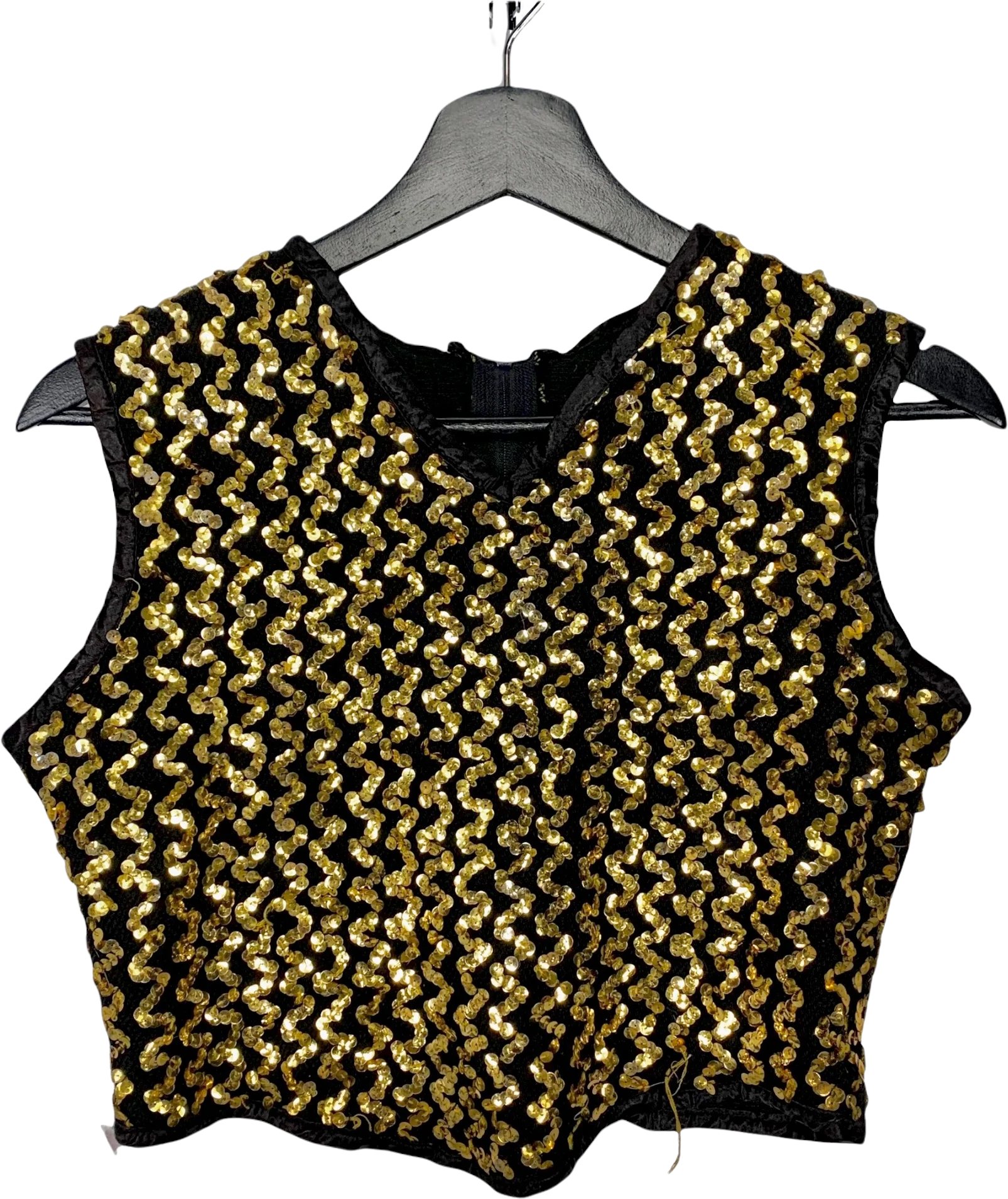 Vintage Marching Band Dance Sequin Top Medium