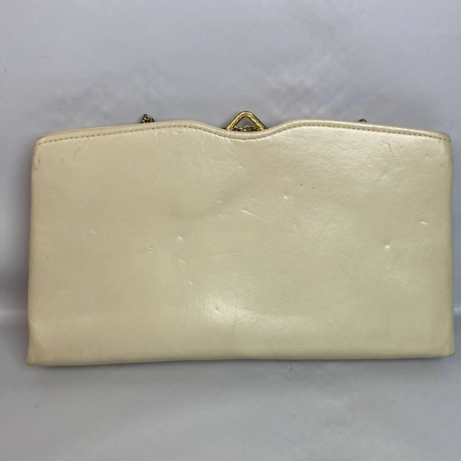Vintage Mardane Ivory Leather Clutch Handbag by Mardane - Image 2