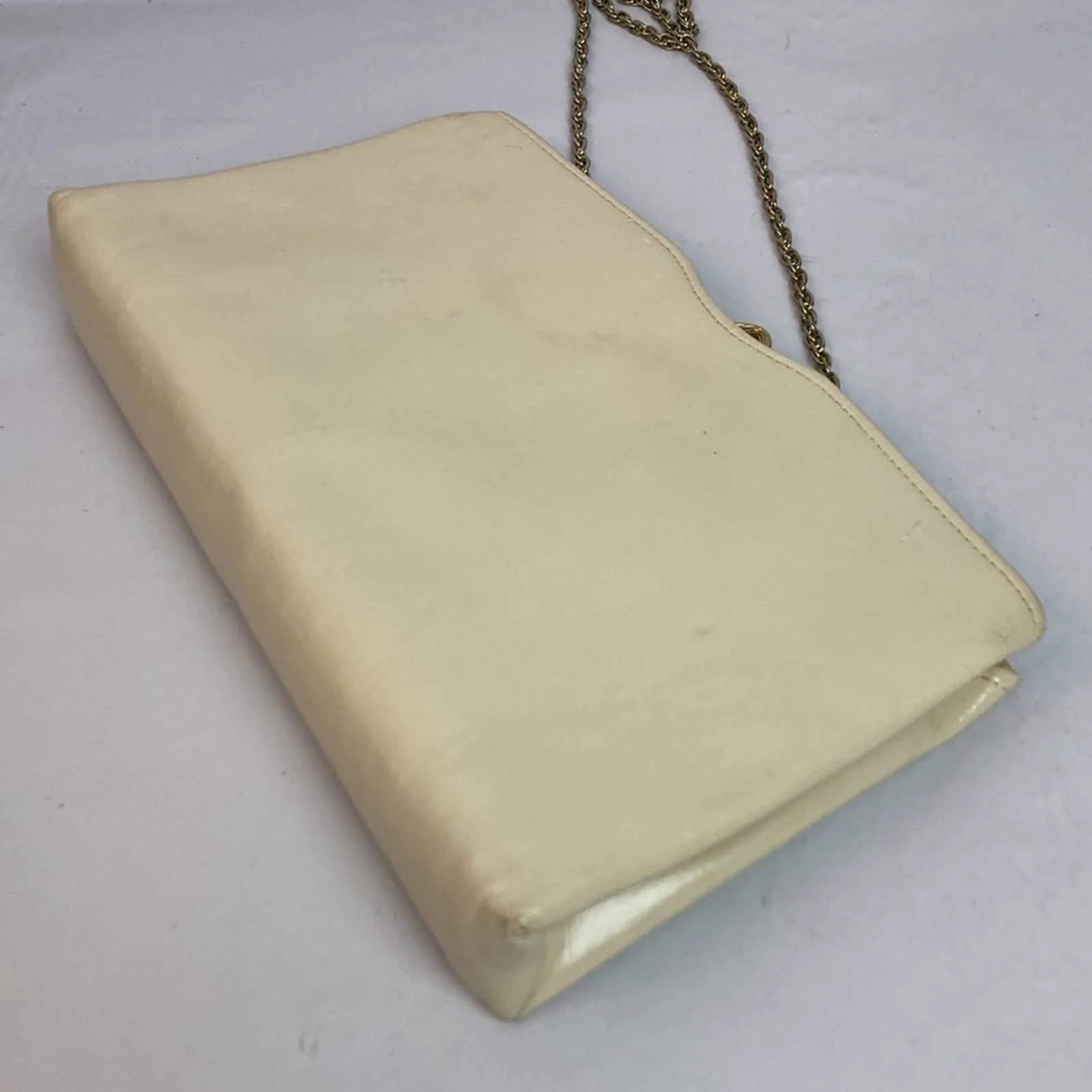 Vintage Mardane Ivory Leather Clutch Handbag by Mardane - Image 4