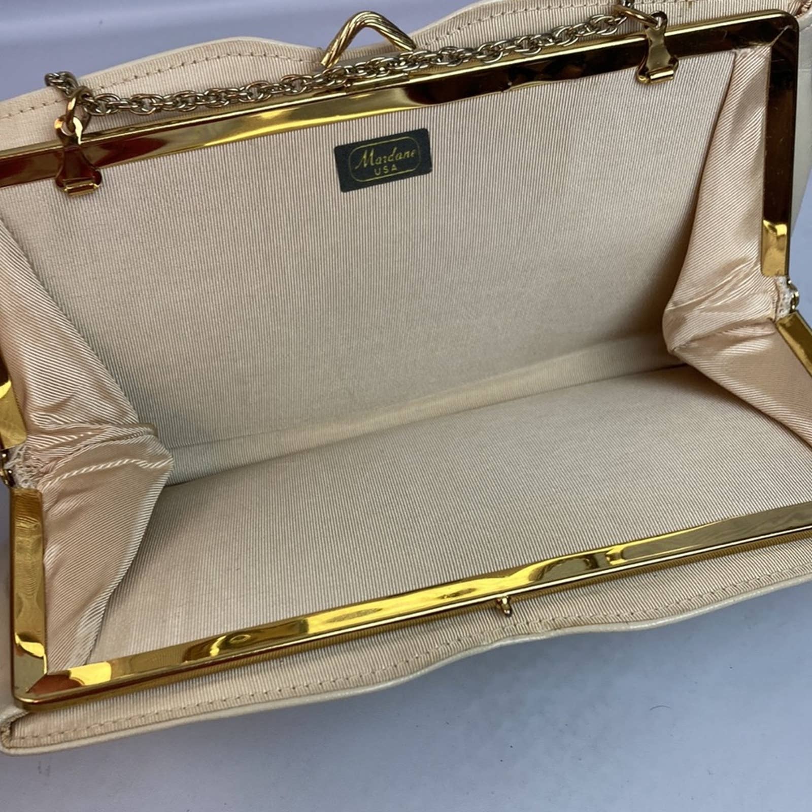 Vintage Mardane Ivory Leather Clutch Handbag by Mardane - Image 7
