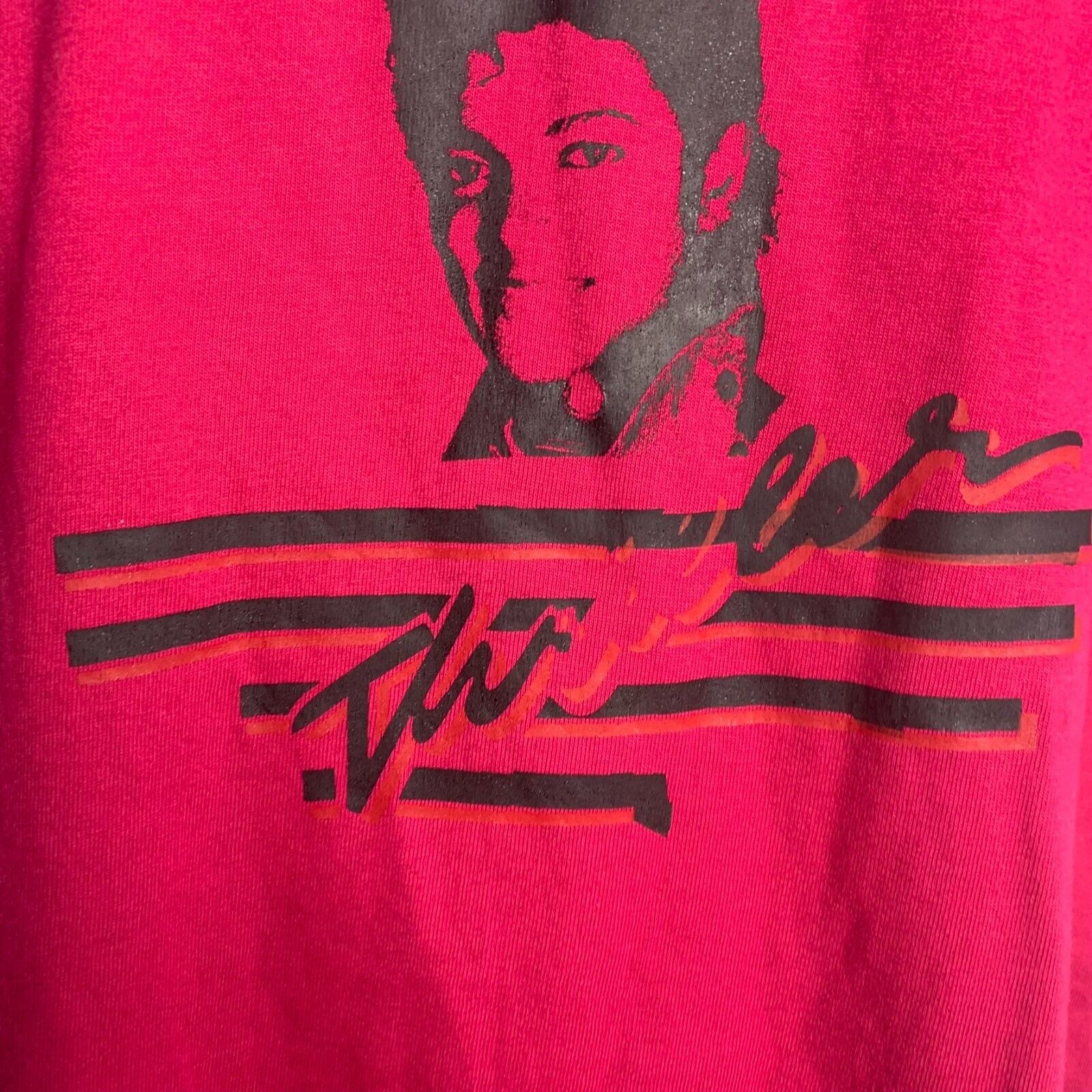 Vintage Mens 90s Michael Jackson Family Values Thriller T-Shirt L Fuchsia Pink by MGM Grand - Image 4