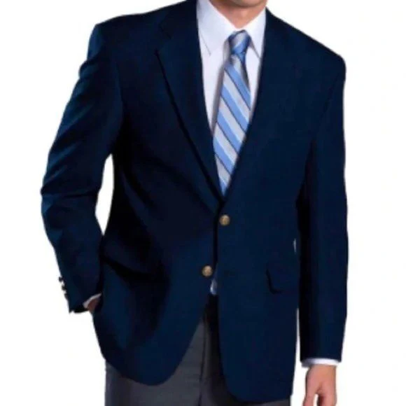 Vintage Mens Couture Navy Blazer Mon No Thvricensis Civitatis by Oscar De La Renta - Image 3