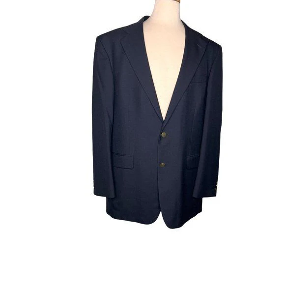 Vintage Mens Couture Navy Blazer Mon No Thvricensis Civitatis by Oscar De La Renta - Image 4