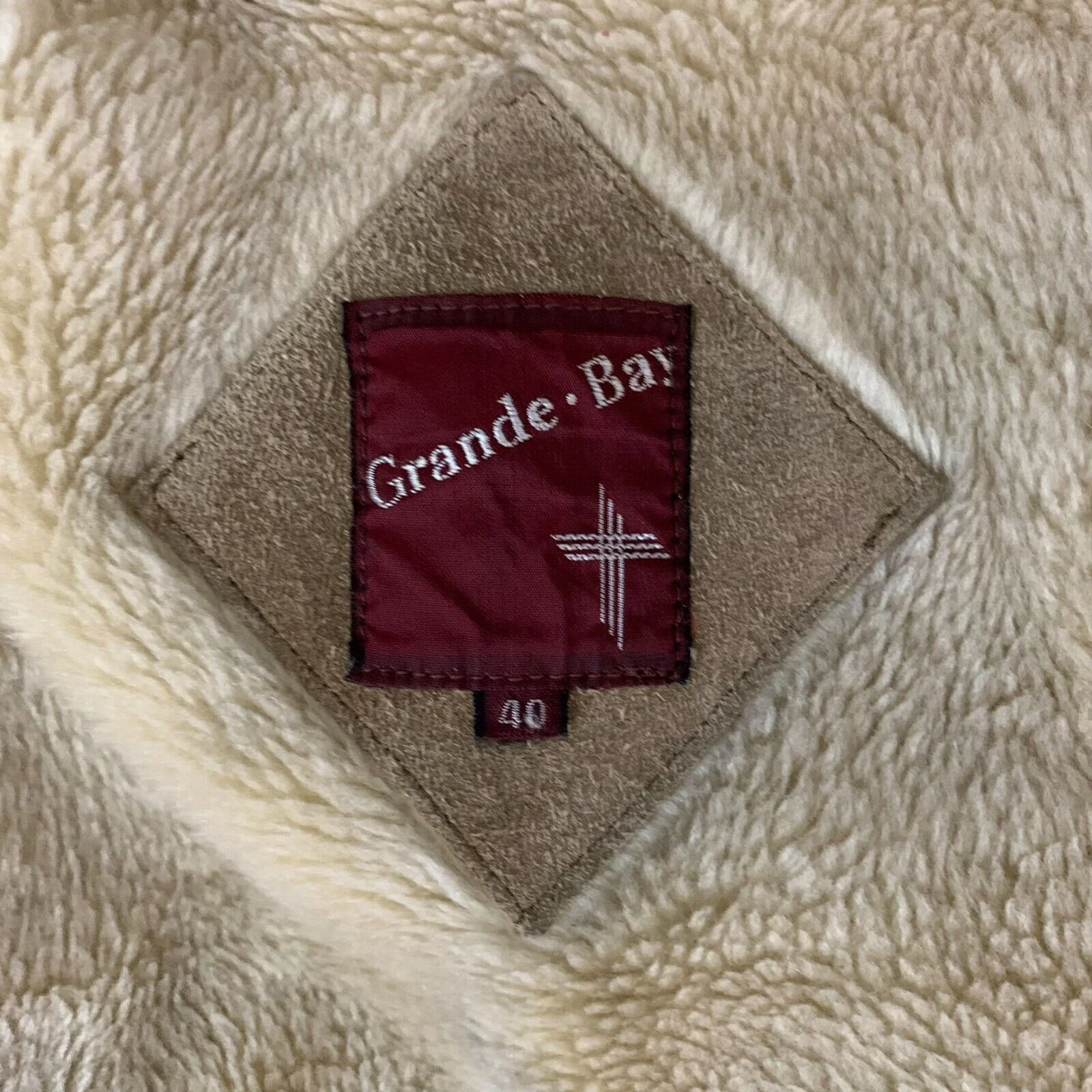 Vintage Mens Leather Rancher Jacket M Brown Faux Fur Lined Pockets Snap Front by Grande Bay - Image 7