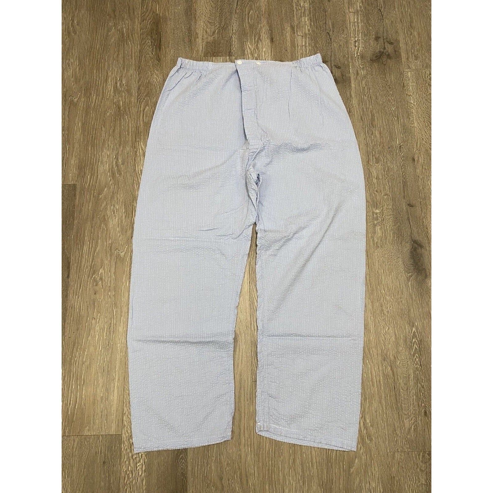 Vintage Men's Pajama Set Shirt Pants Brent Light Blue 70s Cotton by Brent - Image 4