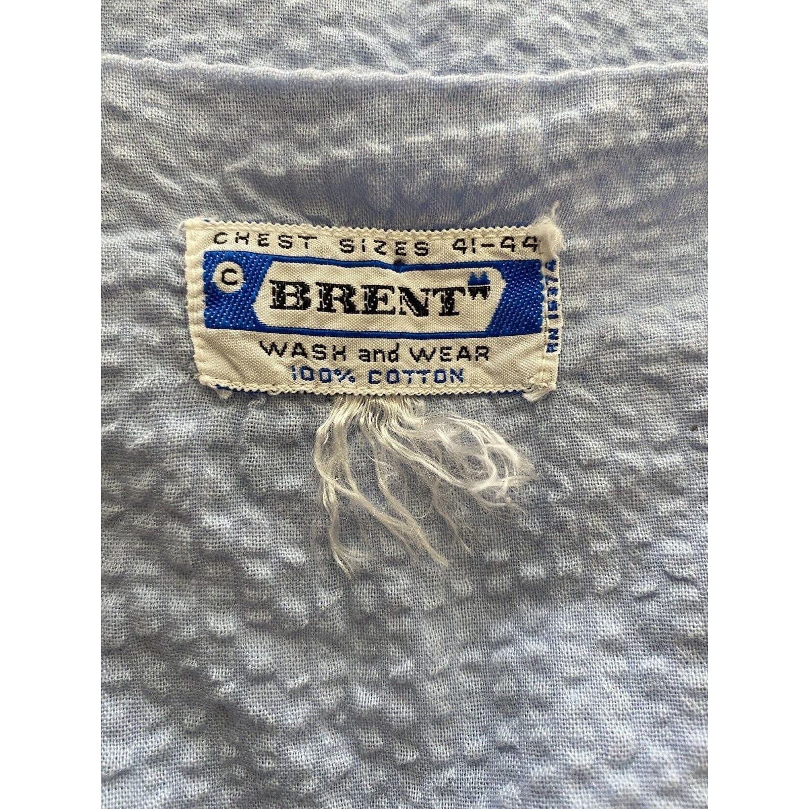 Vintage Men's Pajama Set Shirt Pants Brent Light Blue 70s Cotton by Brent - Image 6
