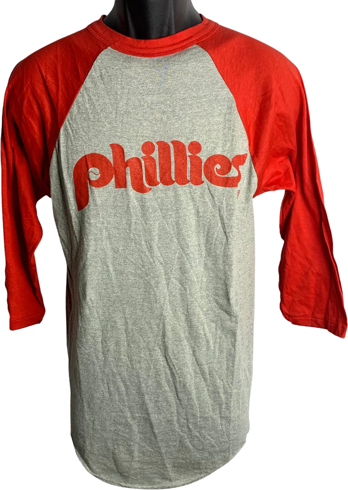 Vintage Mens Phillies Baseball Shirt S Gray Single Stitch Crewneck Raglan Mlb by Logo 7