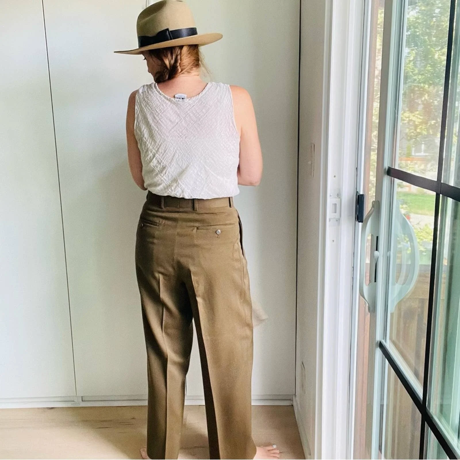 Vintage Menswear Wool Dark Olive Dress Pants Size 31 Waist Fall Looks Trousers by Louis Raphel - Image 7