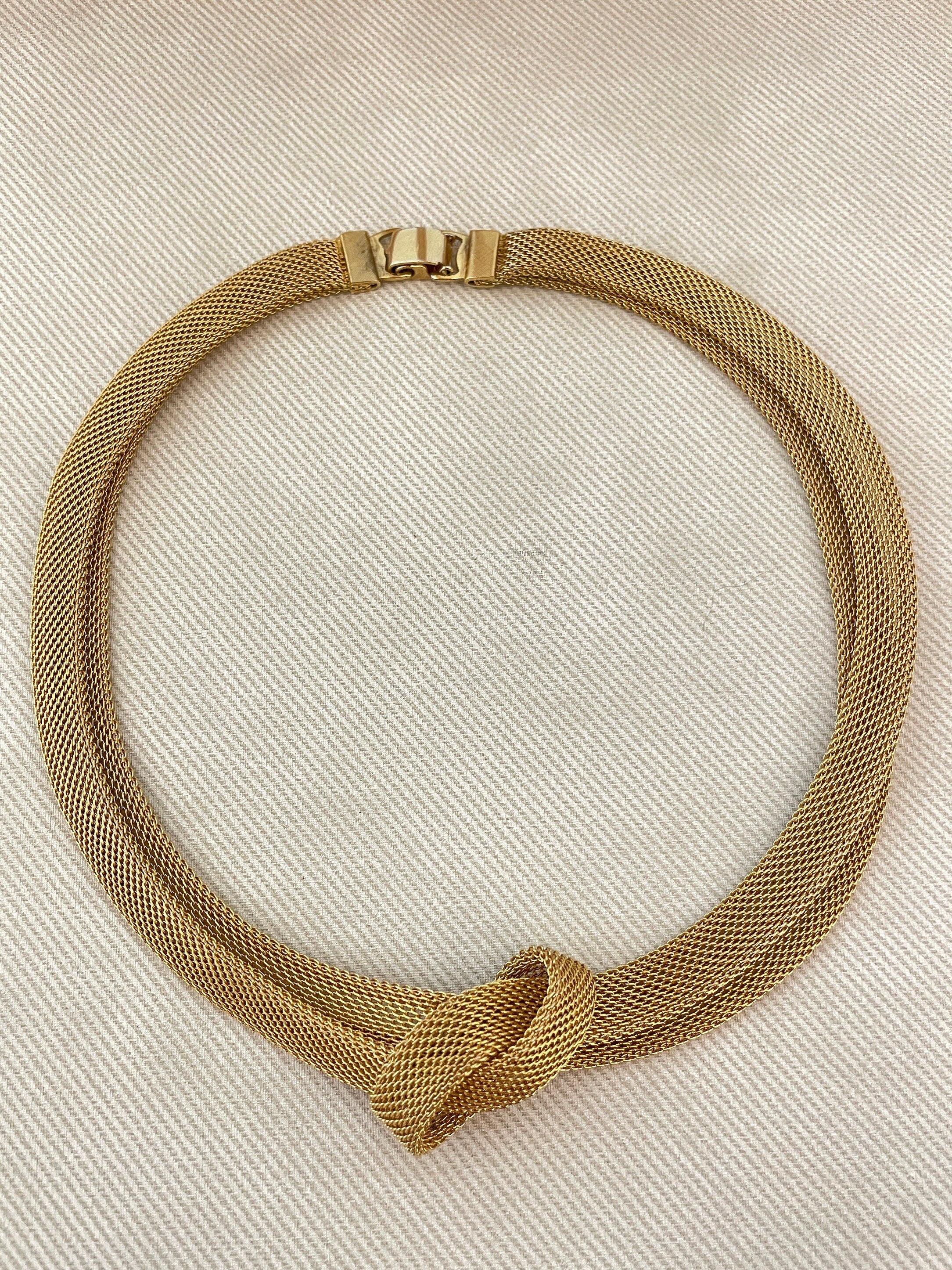 Vintage Mesh Love Knot Statement Choker by Napier - Image 4