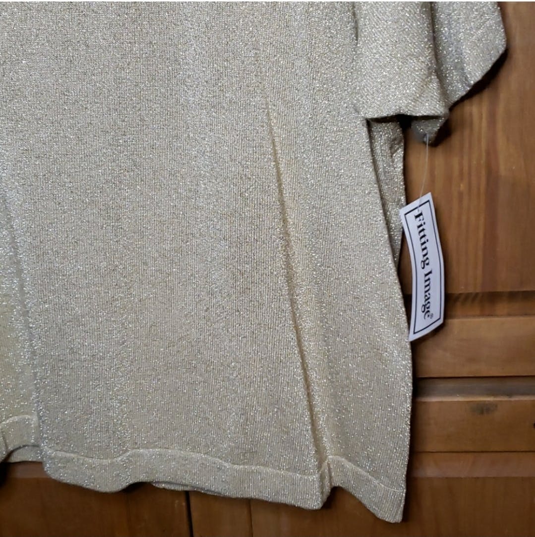 Metallic Gold Thread Tunic Sweater by Fitting Image - Image 7