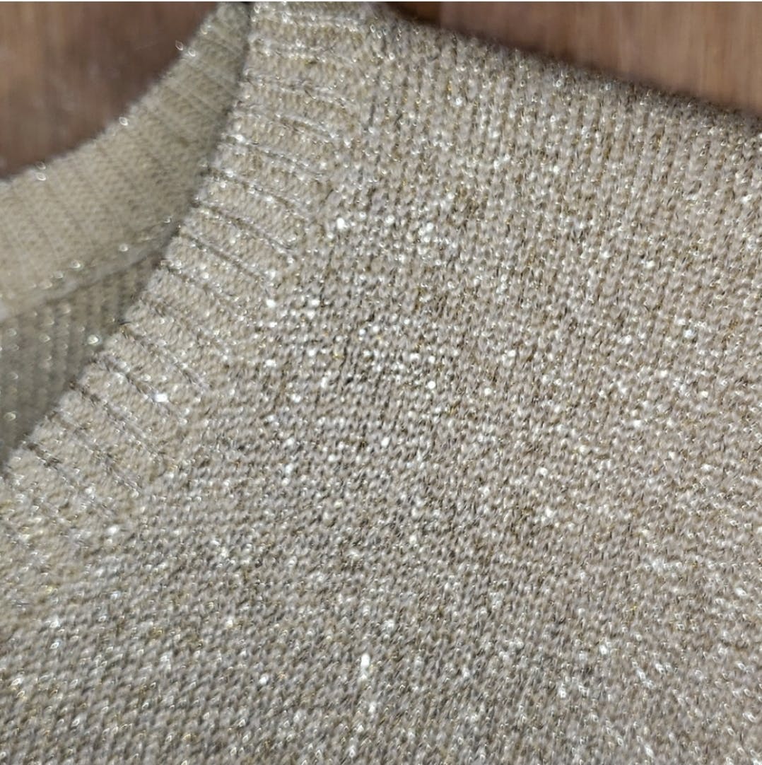 Metallic Gold Thread Tunic Sweater by Fitting Image - Image 9