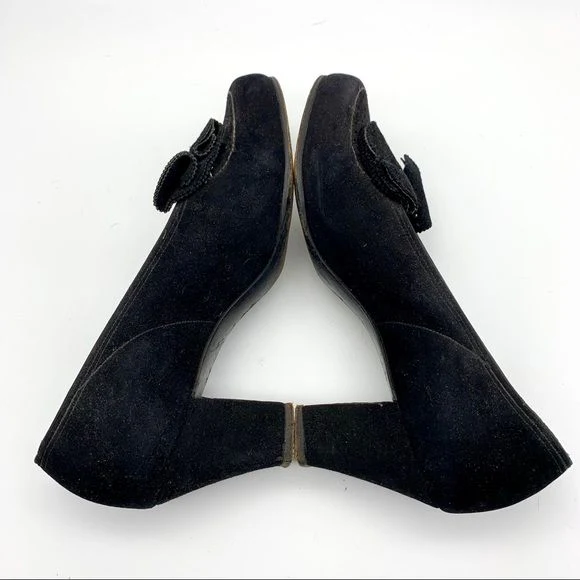 Vintage Mid Century Laird Shober Suede Pumps Bow - Image 3