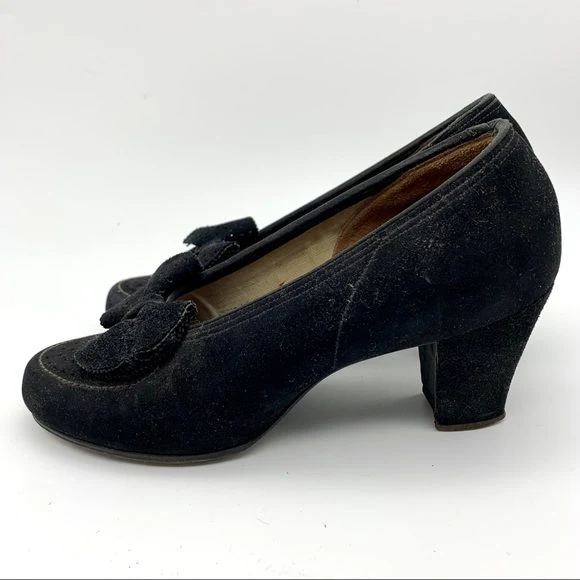 Vintage Mid Century Laird Shober Suede Pumps Bow - Image 4