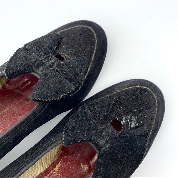 Vintage Mid Century Laird Shober Suede Pumps Bow - Image 6