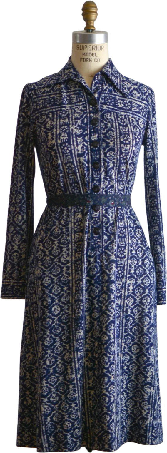 Vintage Midi Dress Buttoned Down Fall Long Sleeve Casual Comfortable
