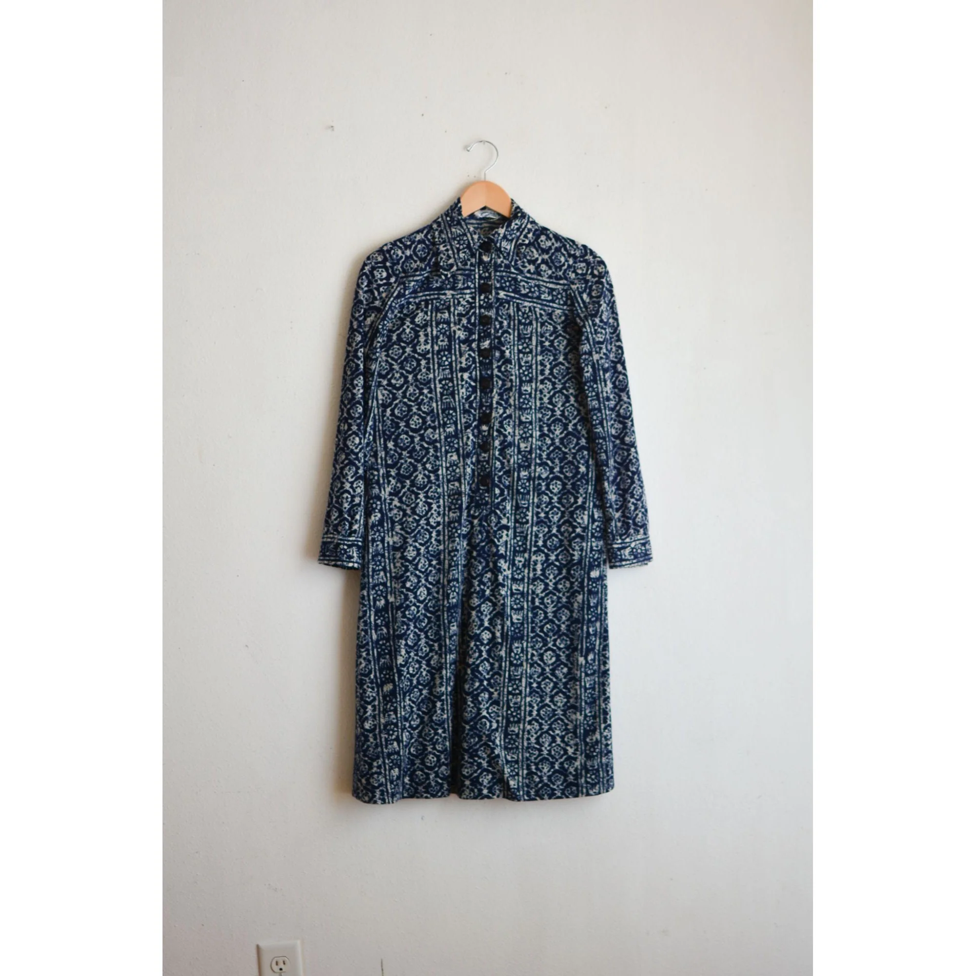 Vintage Midi Dress Buttoned Down Fall Long Sleeve Casual Comfortable - Image 3