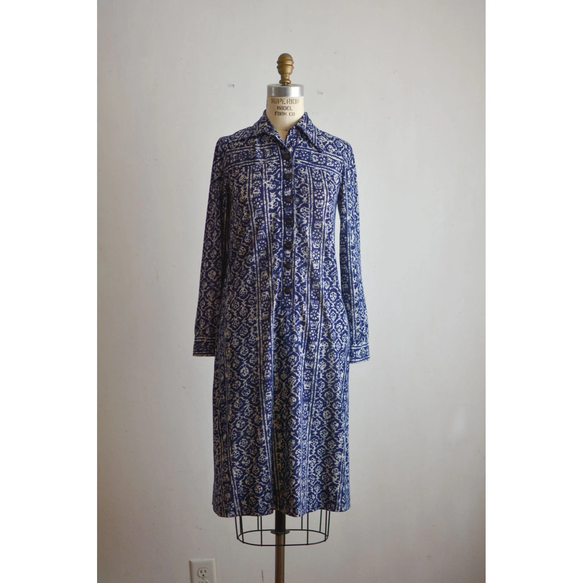 Vintage Midi Dress Buttoned Down Fall Long Sleeve Casual Comfortable - Image 5