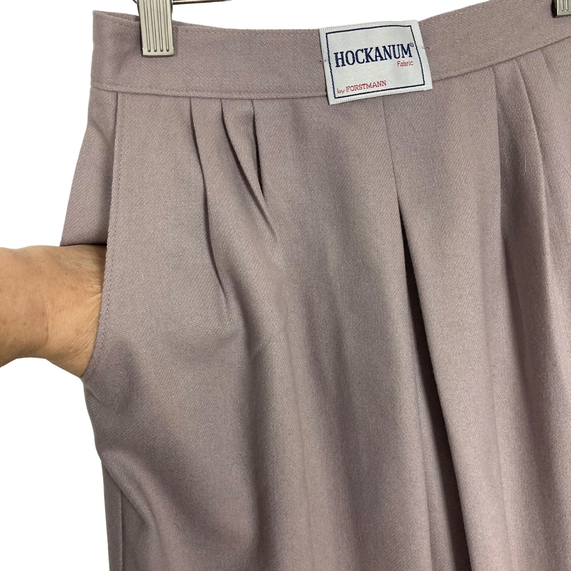 Vintage Midi Skirt Womens 10 Mauve Wool Lined 28" Waist New by Forstmann - Image 3