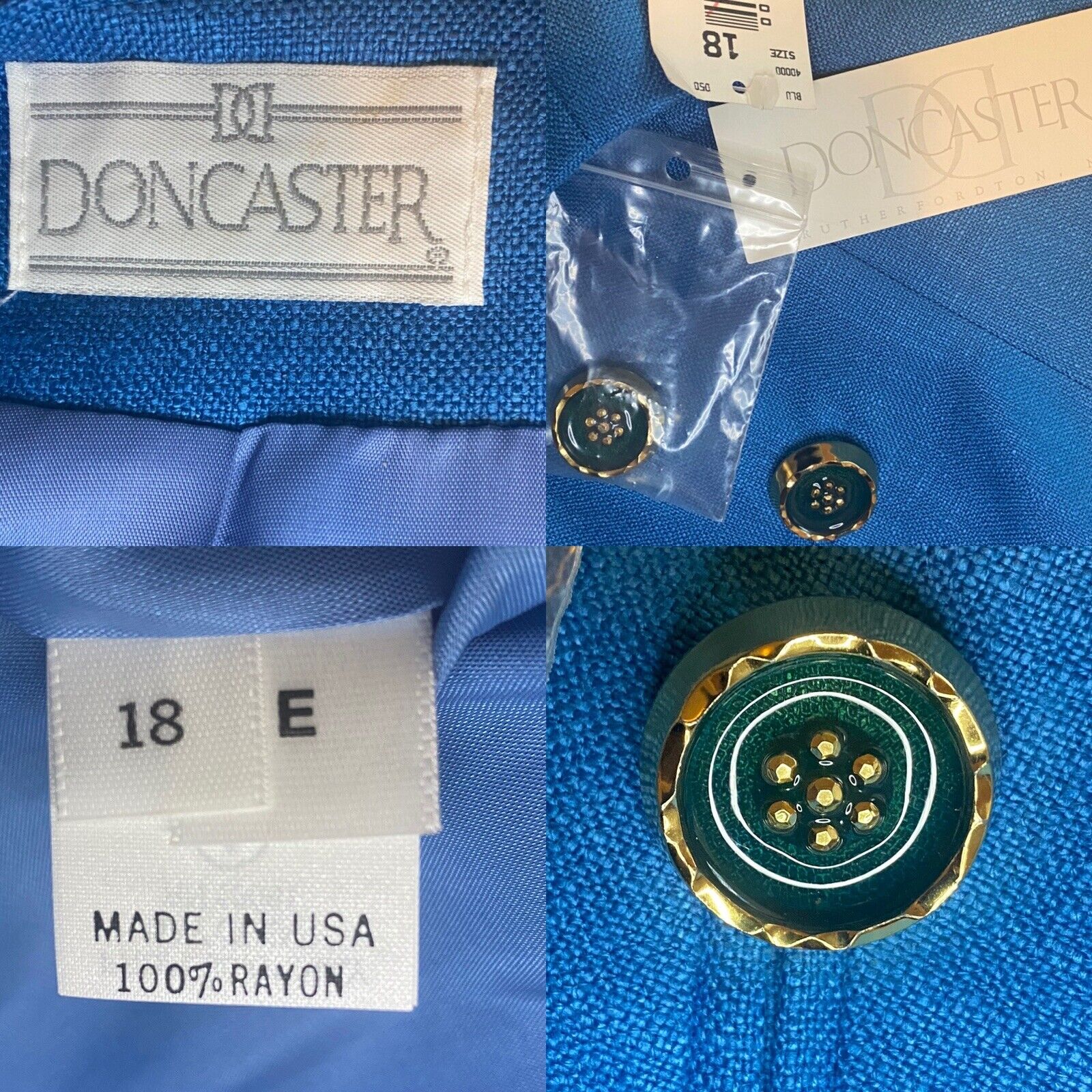Vintage Military Bolero Blazer Size 18 Open Front New by Doncaster - Image 11